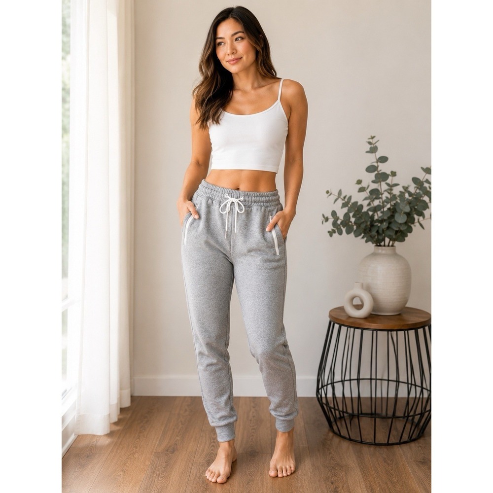 American Eagle Zip Pocket Jogger Sweatpants Gray Sz Small Athleisure - Picture 1 of 10
